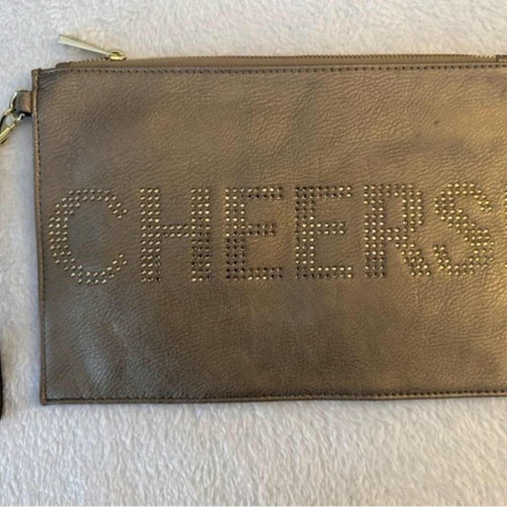 “CHEERS” Leather Clutch/Pouch